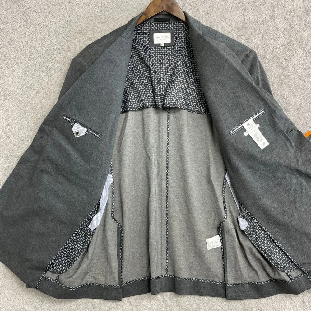 Infinity Linearflex Men's XXL Gray Suit Jacket Stretch Fabric Double Vent M0777